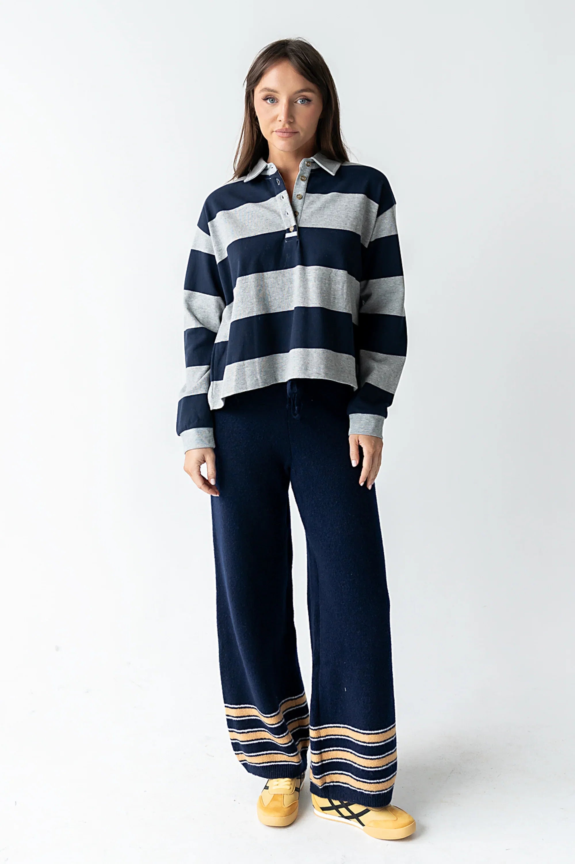 Kaysen Striped Top in Navy FINAL SALE