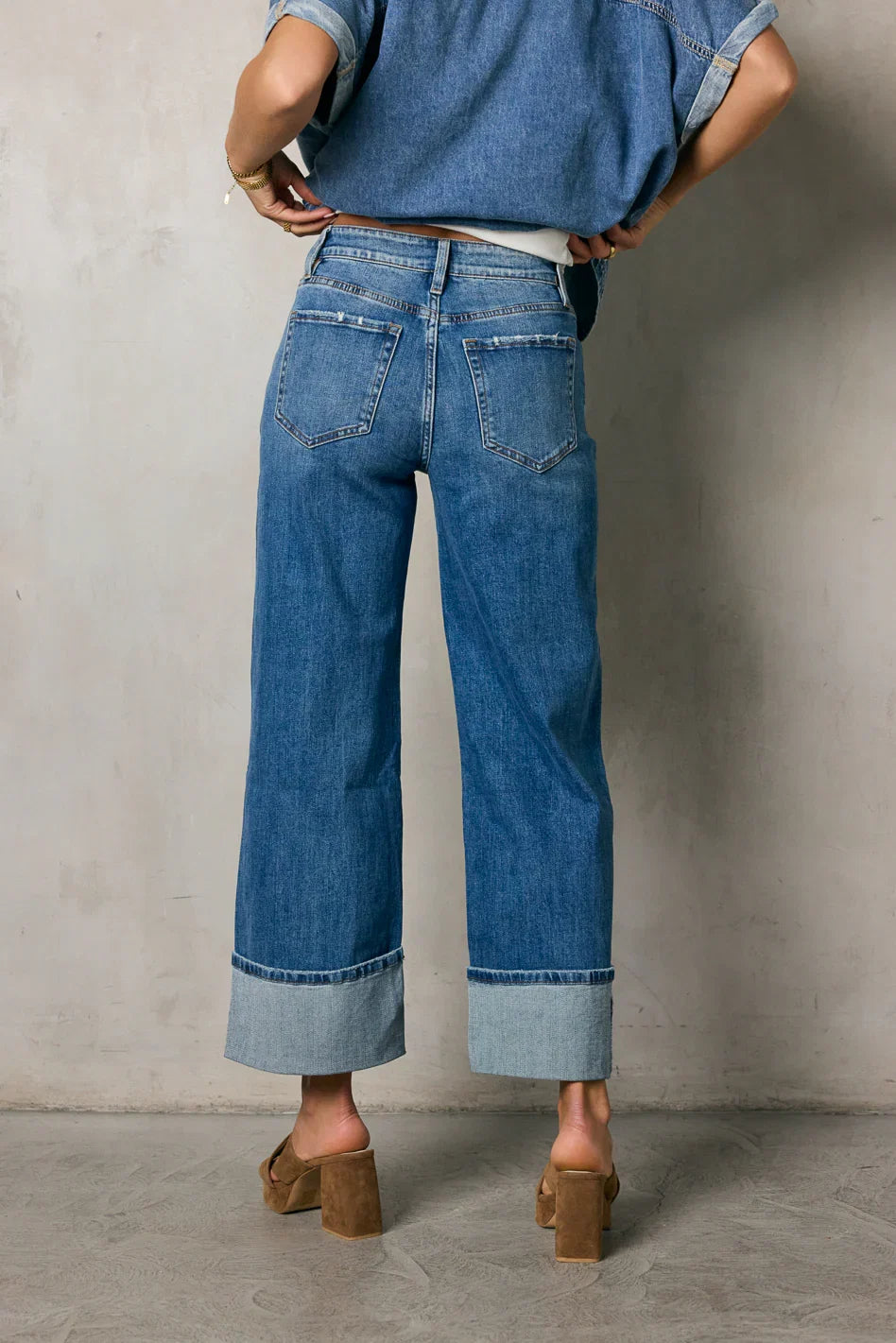 Fenna Cuffed Wide Leg Jeans