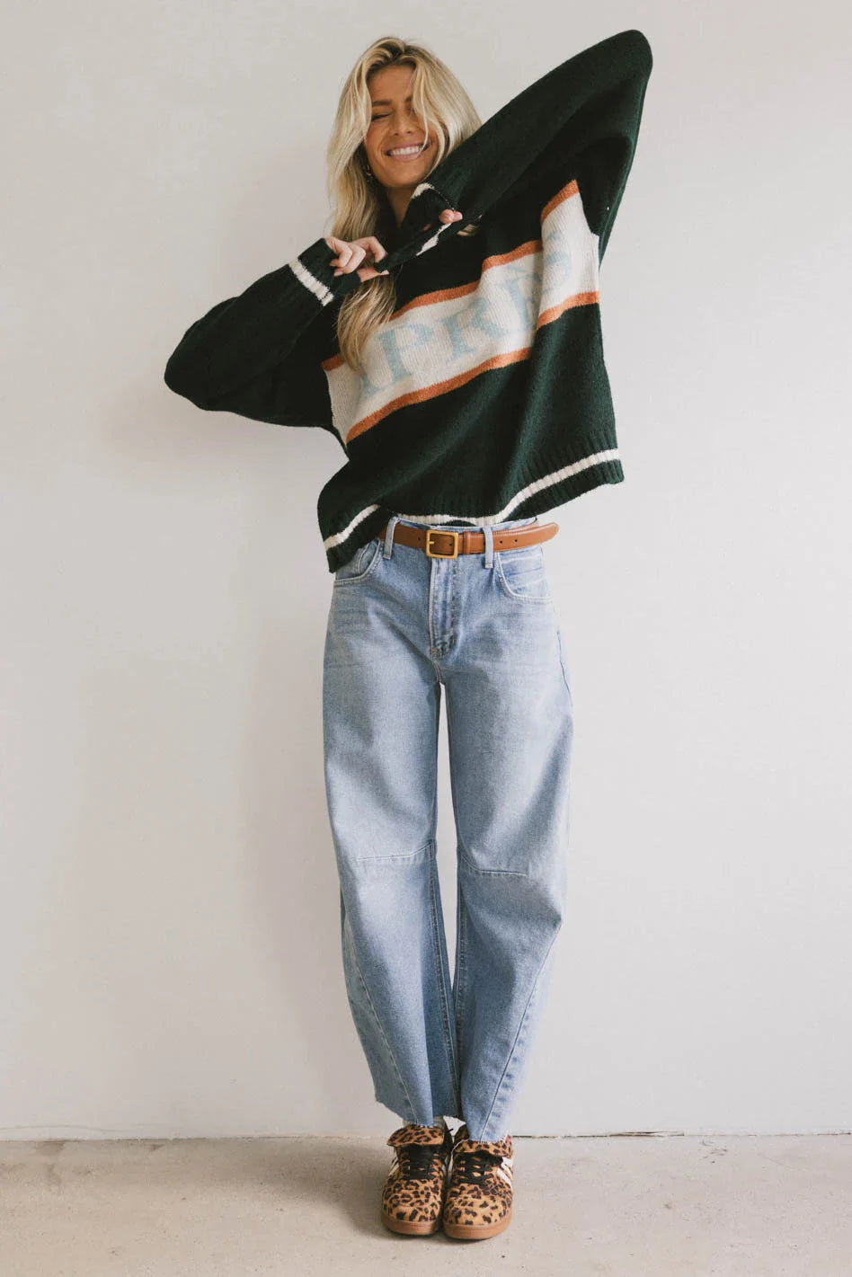 Apres Graphic Sweater in Hunter Green FINAL SALE