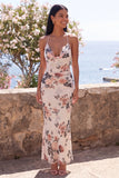 Mermaid Ivory Cowl Neck Floral Wedding Guest Dress