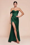 AUDRA GOWN ONE SHOULDER LUXE SATIN CORSET DRESS