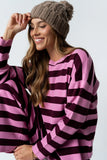 Joey Striped Sweater in Berry