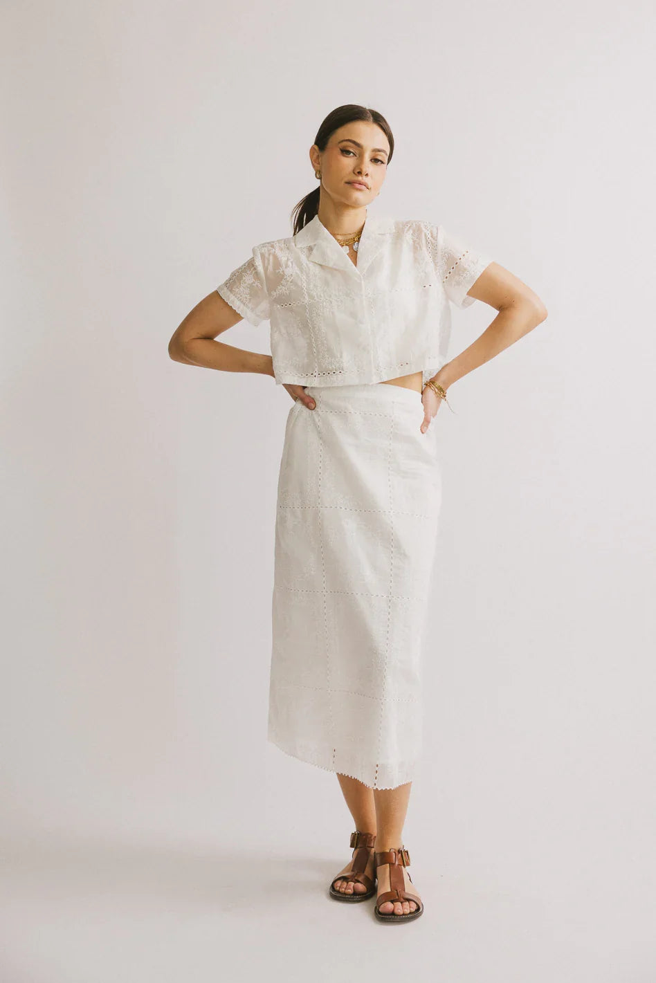 Millie Embroidered Midi Skirt FINAL SALE