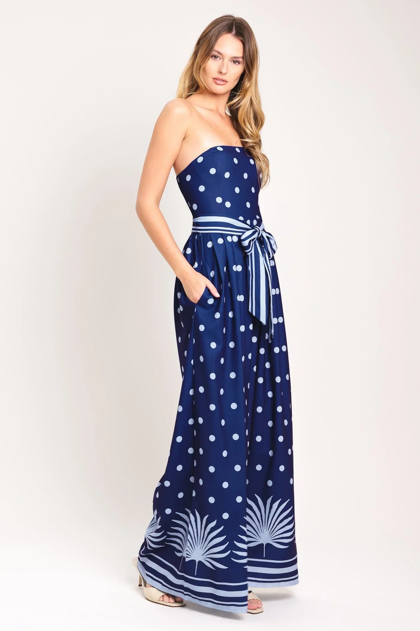 COASTAL SWAY POLKA DOT NAVY JUMPSUIT