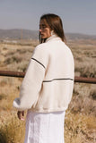 Gabby Fleece Zip Up in Cream FINAL SALE