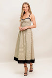 POLKA DOT PASSION MAXI DRESS TAUPE