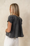 Laney Relaxed Blouse in Black FINAL SALE