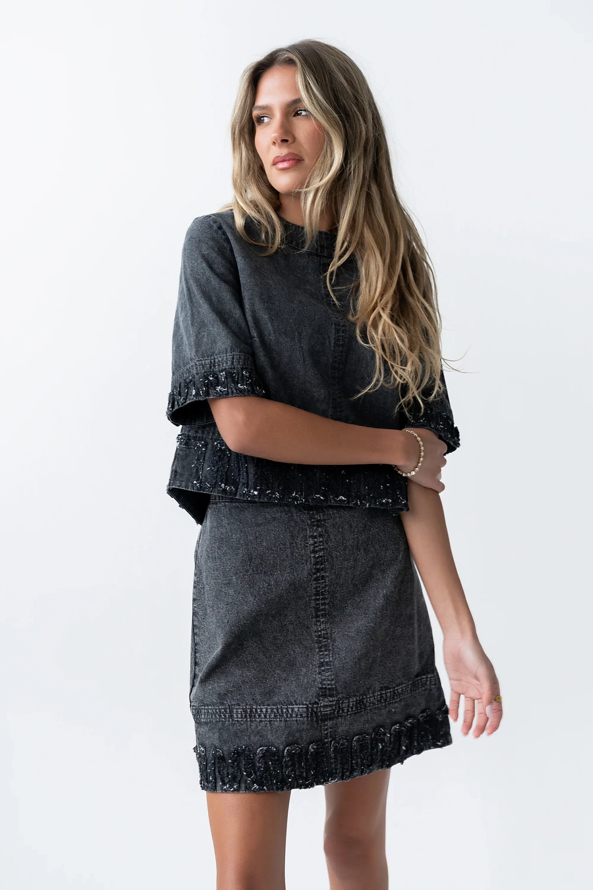Jana Denim Skirt in Black