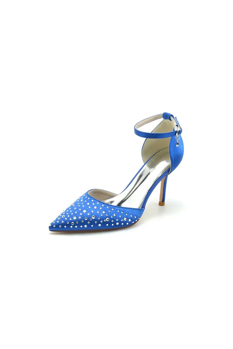 Pointed Toe High Heels with Ankle Strap