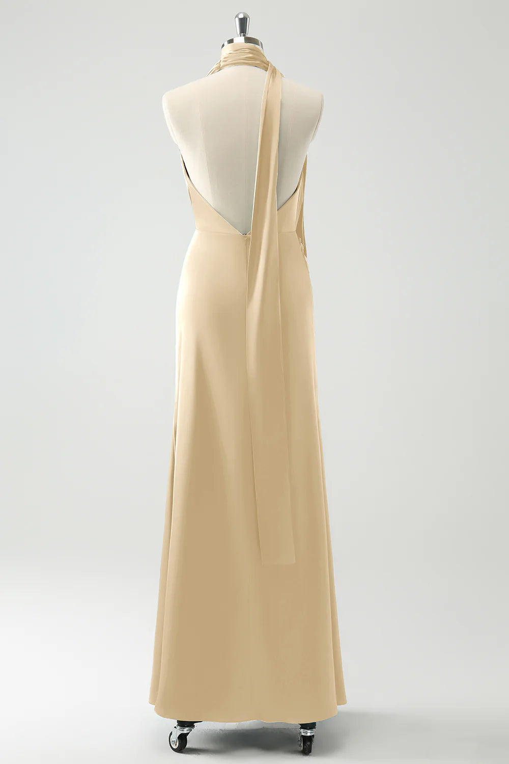 Burgundy Sheath Convertible Deep V Neck Ruched Long Bridesmaid Dress with Open Back