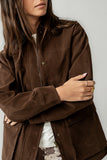 Carly Vegan Leather Jacket in Brown FINAL SALE