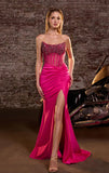 RAQUEL GOWN STRAPLESS DRESS WITH BEADED BODICE