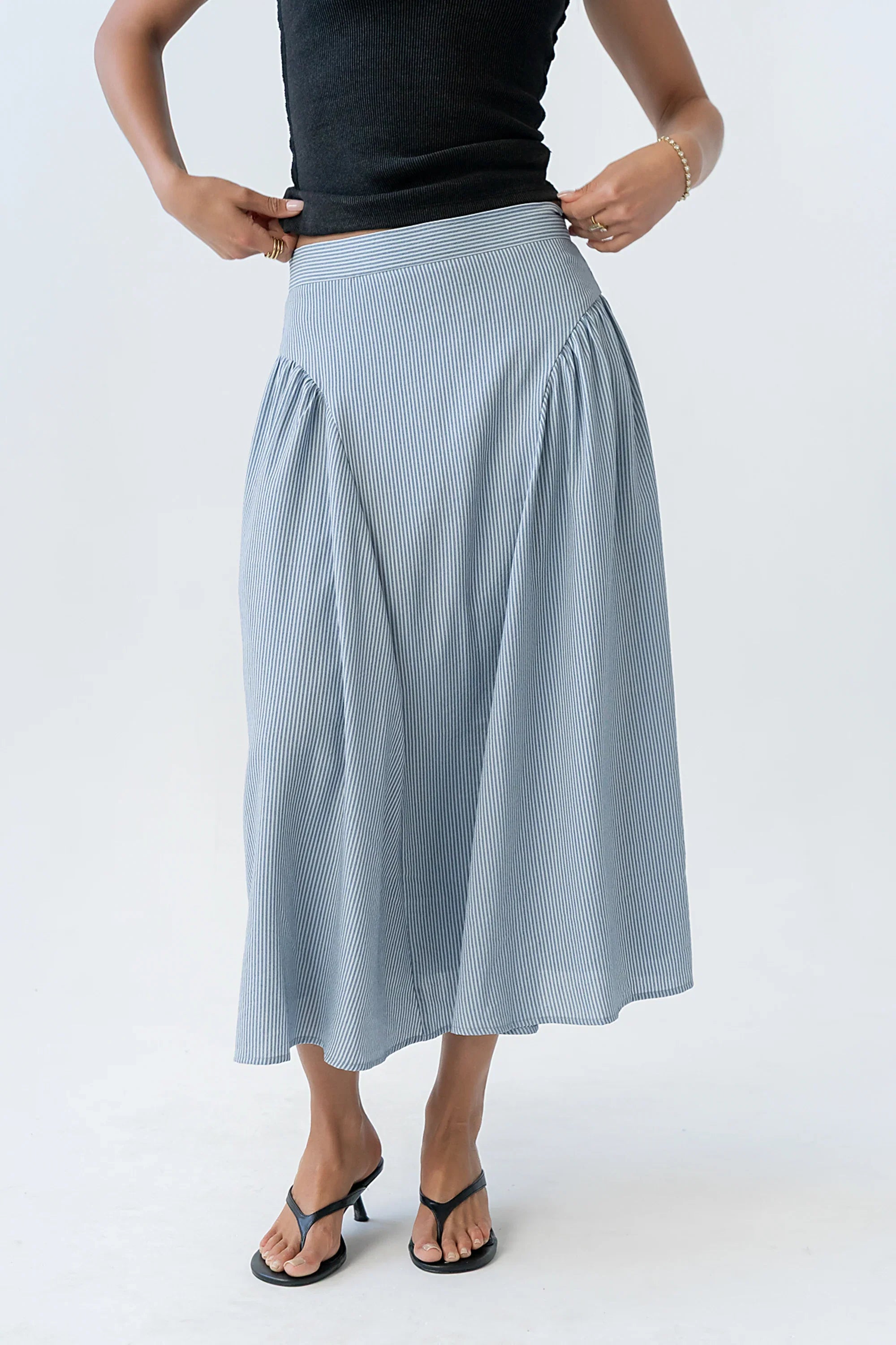 Laura Striped Midi Skirt