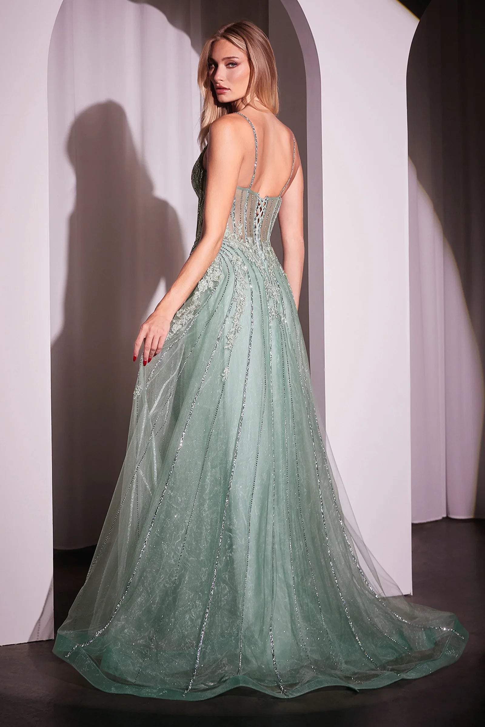 Wynter Gown Crystal Embellished A Line Tulle Dress