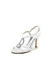 Rhinestone Satin Open Toe High Heels