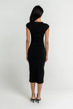 Ivy Fitted Midi Dress in Black