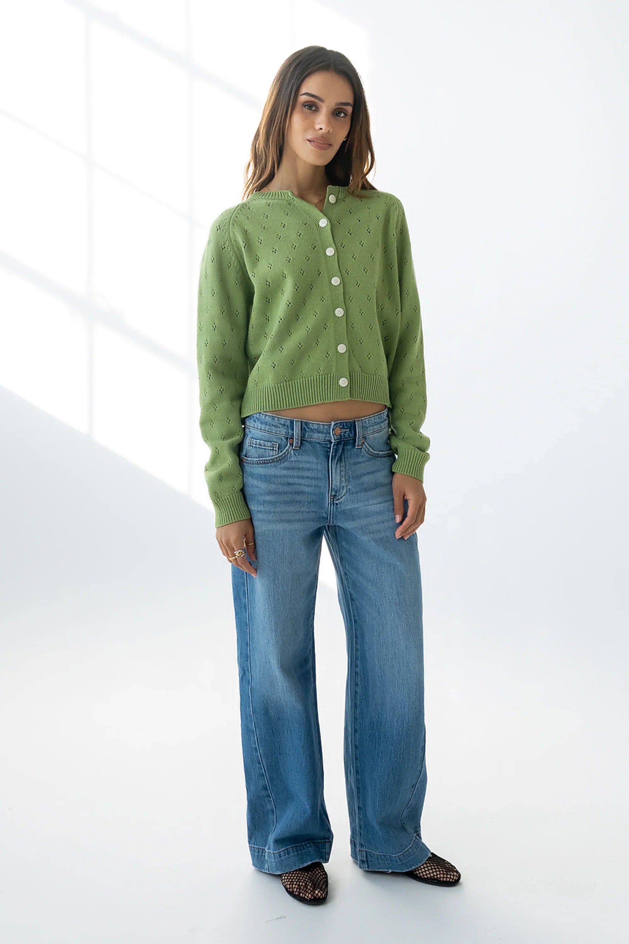 Kareena Knit Cardigan in Green