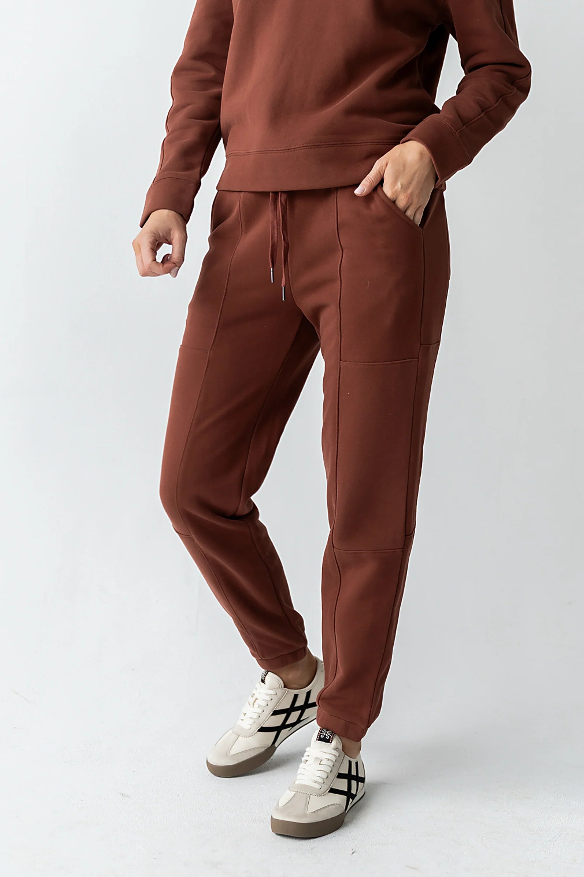 Patricia Barrel Sweatpants in Burgundy FINAL SALE