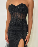 Blakely Gown Strapless Embellished Corset Tulle Dress