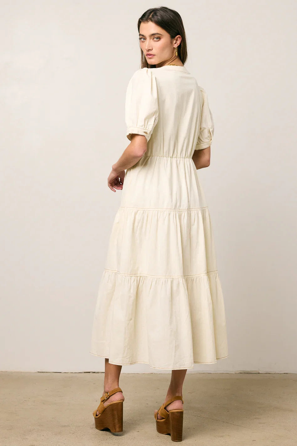 Finey Button Front Maxi Dress in Cream FINAL SALE