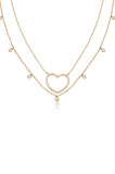 Crystal Heart and Drop Layered Necklace Set of 2