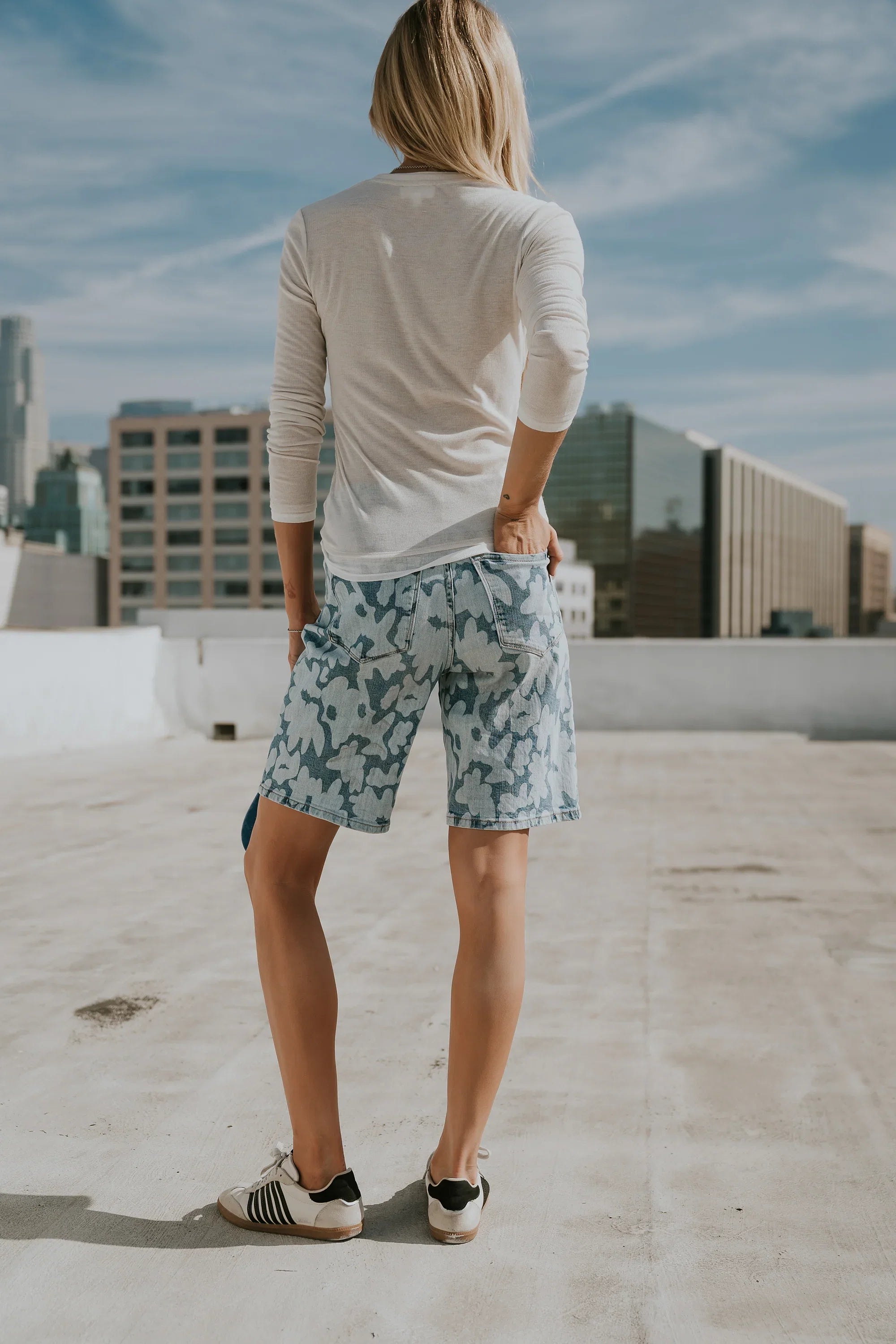 Declan Floral Bermuda Denim Shorts