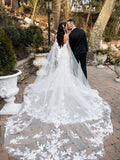 Non traditional Wedding Veil Floral Lace Cathedral Veil Bridal Veil