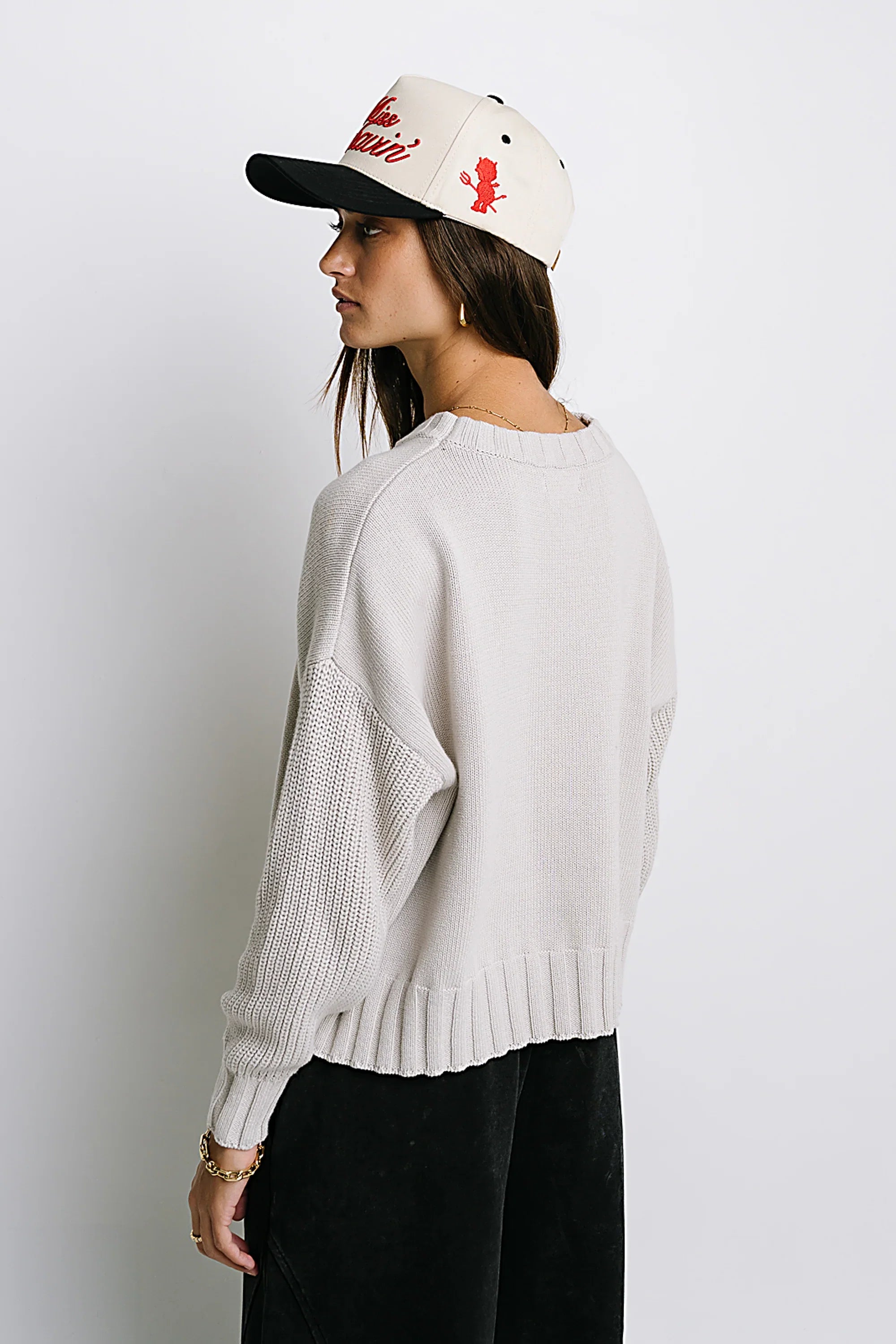 Payton Knit Sweater in Bone FINAL SALE