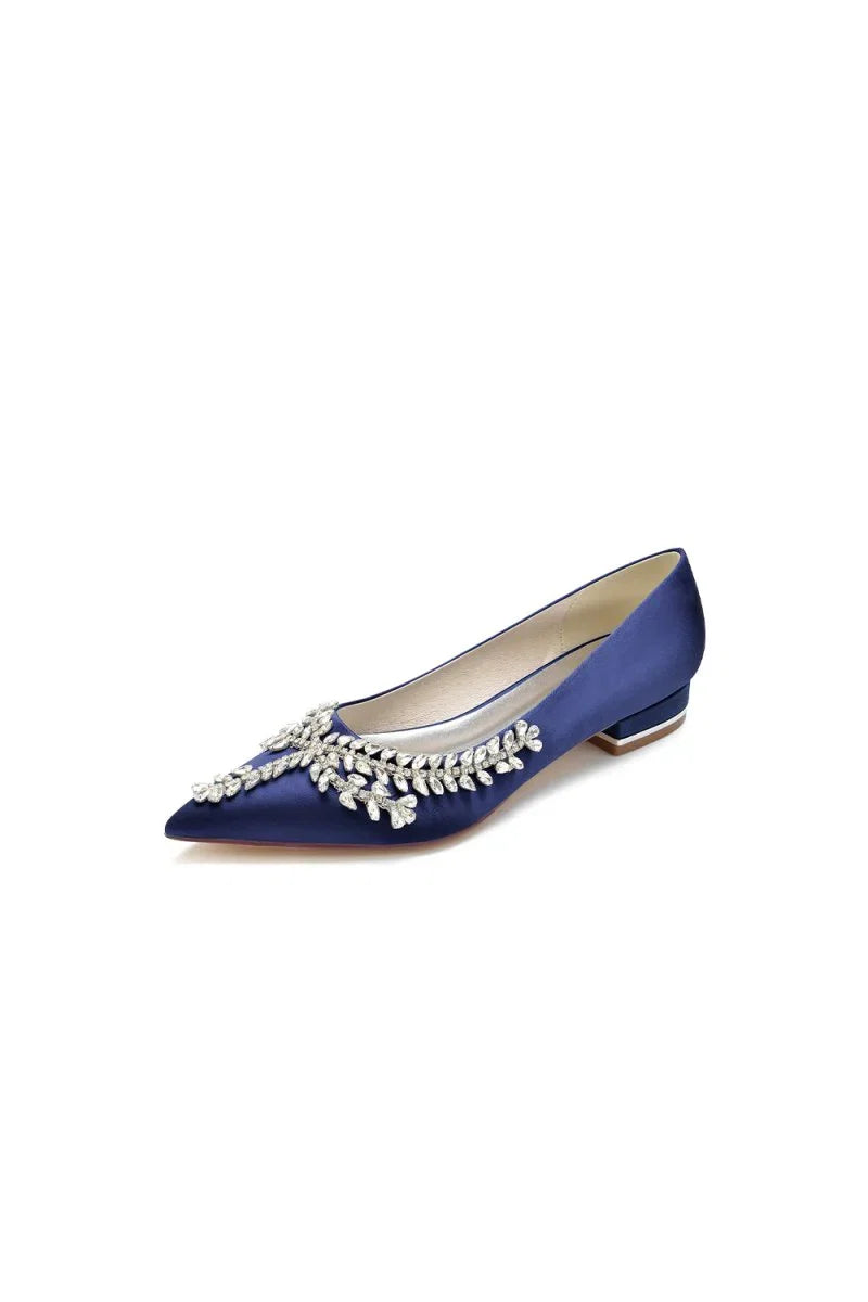 Rhinestone Pointed Toe Kitten Heels