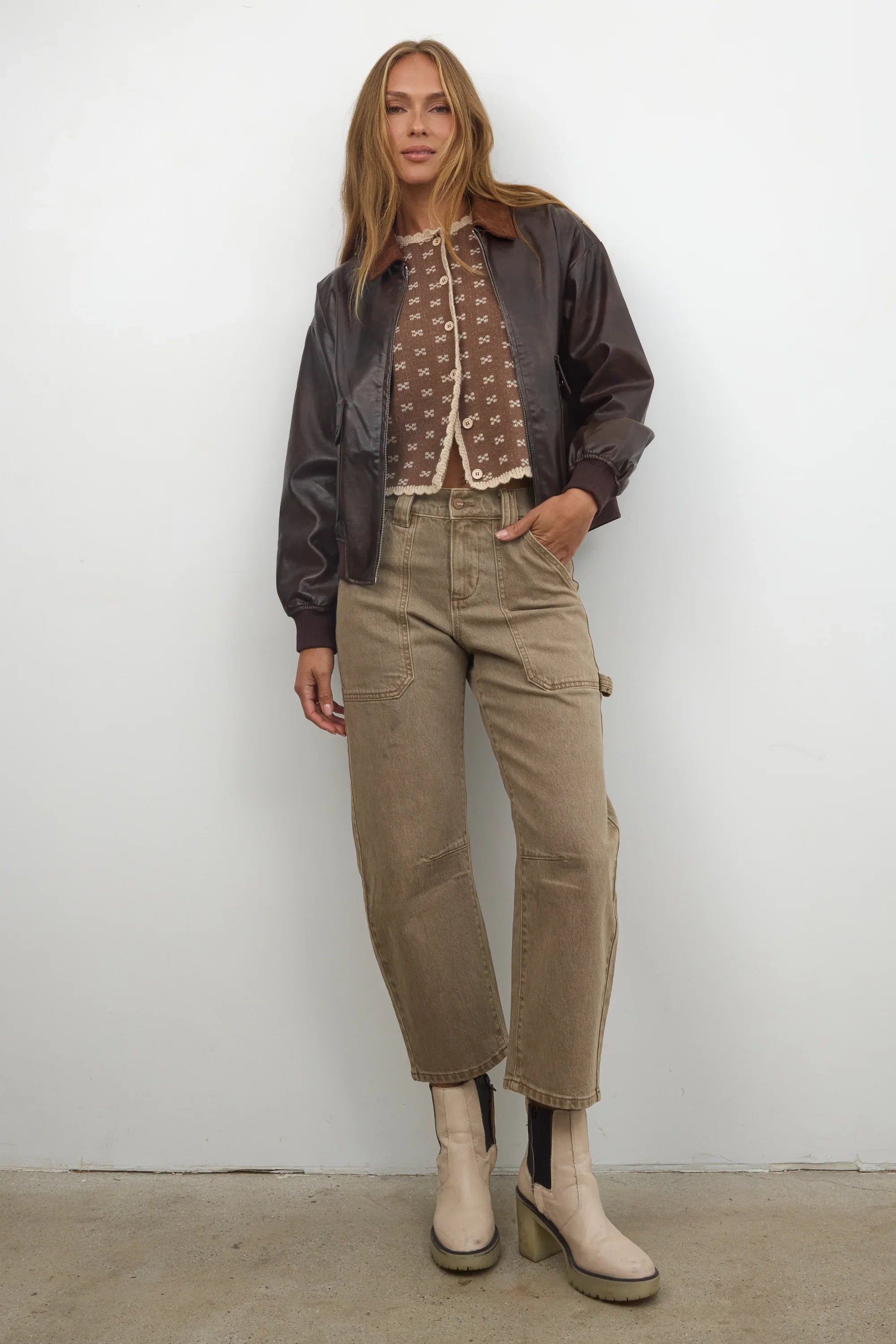 Scottie Barrel Jeans in Tan FINAL SALE