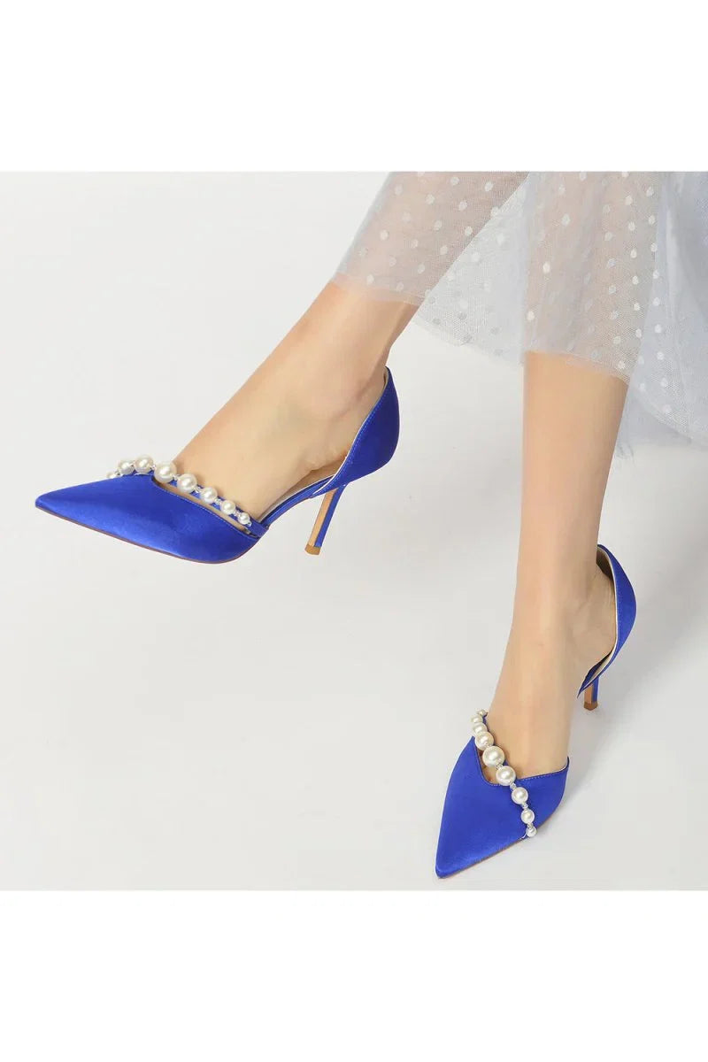 Cocktail Pointed Toe Pearl Heels