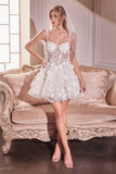 WL081 WEDDING MINI WITH BEADED FLORAL APPLIQUE Andrea Leo