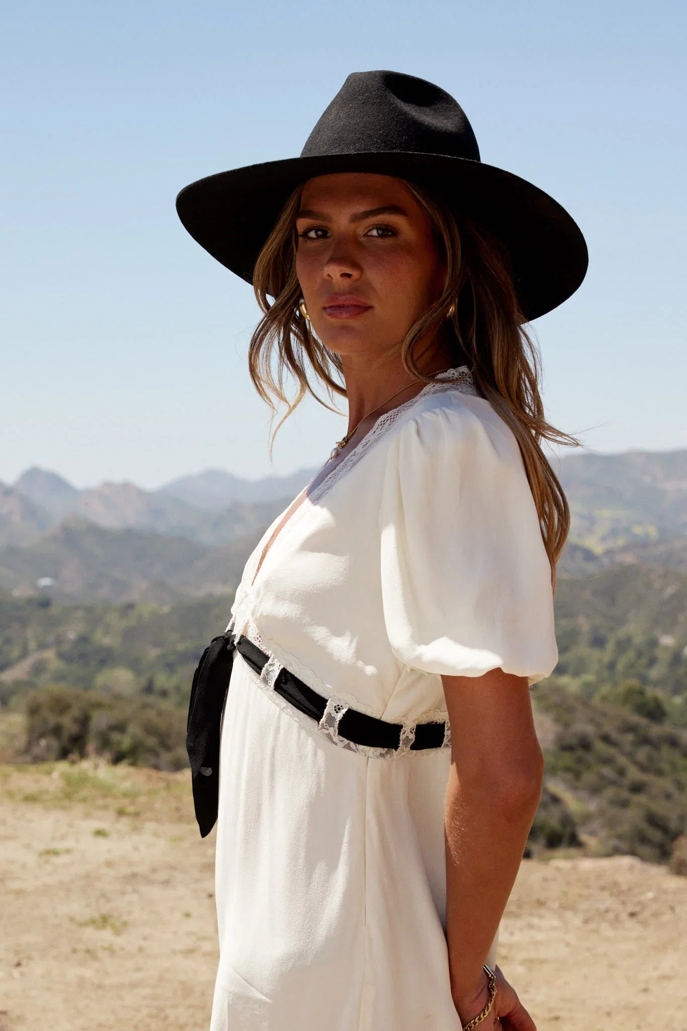 Selah Lace Trim Midi Dress in Cream FINAL SALE