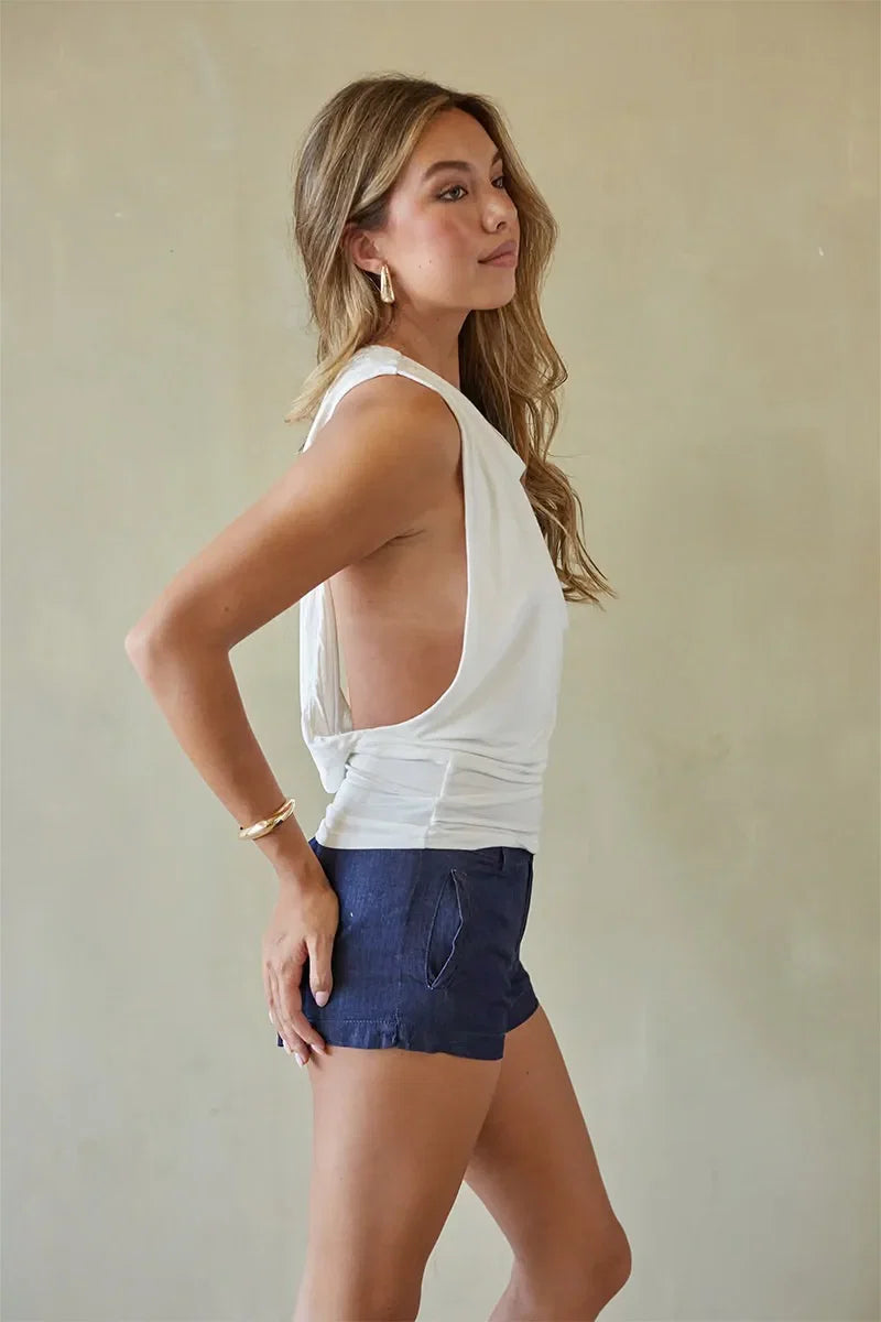 Ella Cowl Neck Open Back Top
