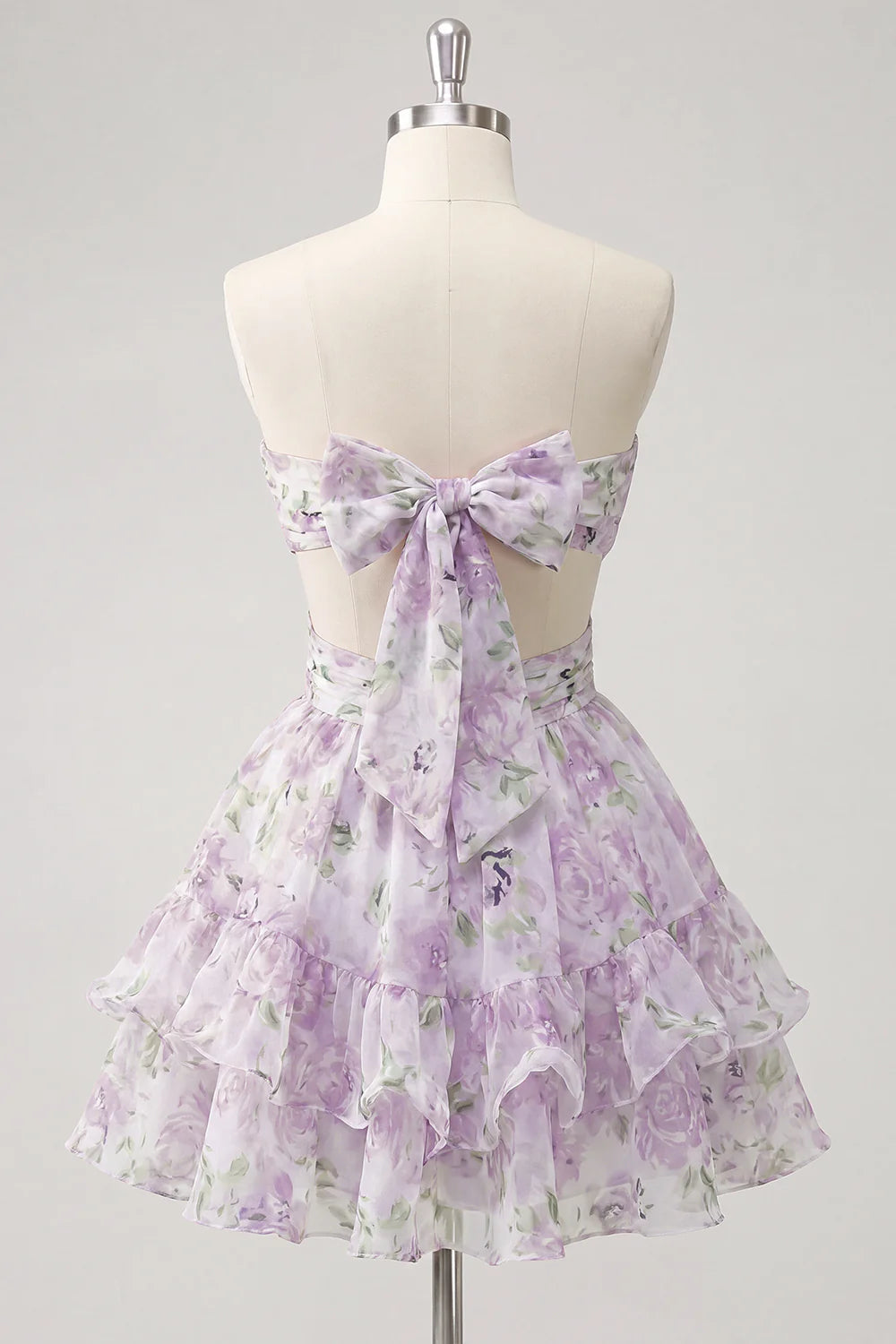 Sweetheart Light Green A Line Floral Short Homecoming Dress