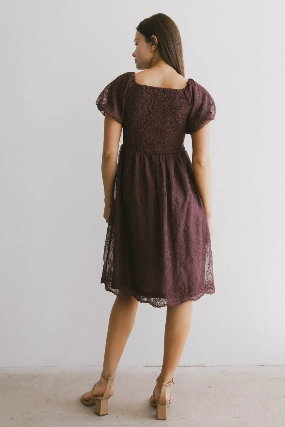 Karrie Embroidered Midi Dress in Purple FINAL SALE