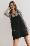 Reid Corduroy Overall Dress in Black FINAL SALE