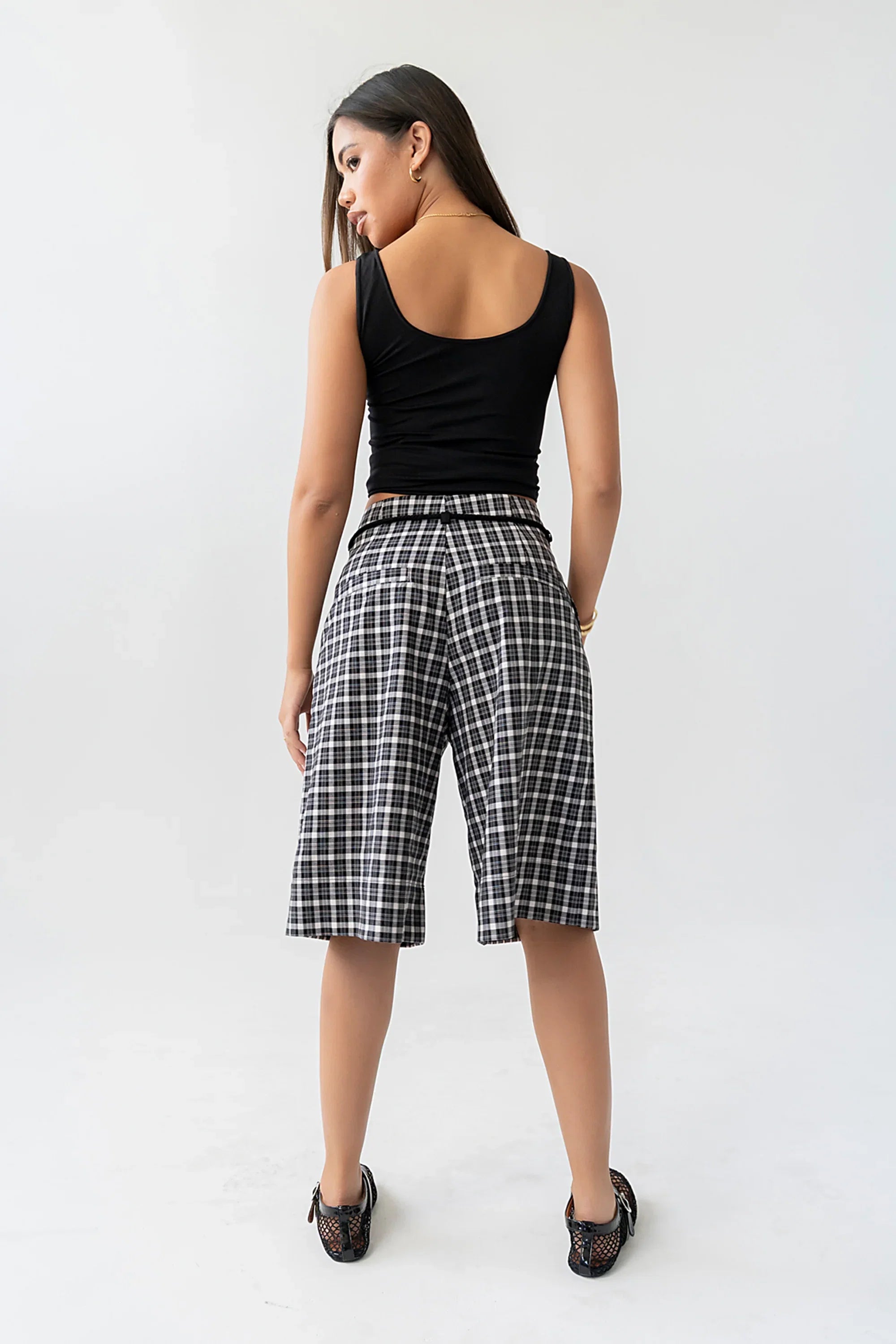 Wrenna Plaid Bermuda Shorts