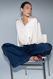 Margaret Twist Button Up in Champagne