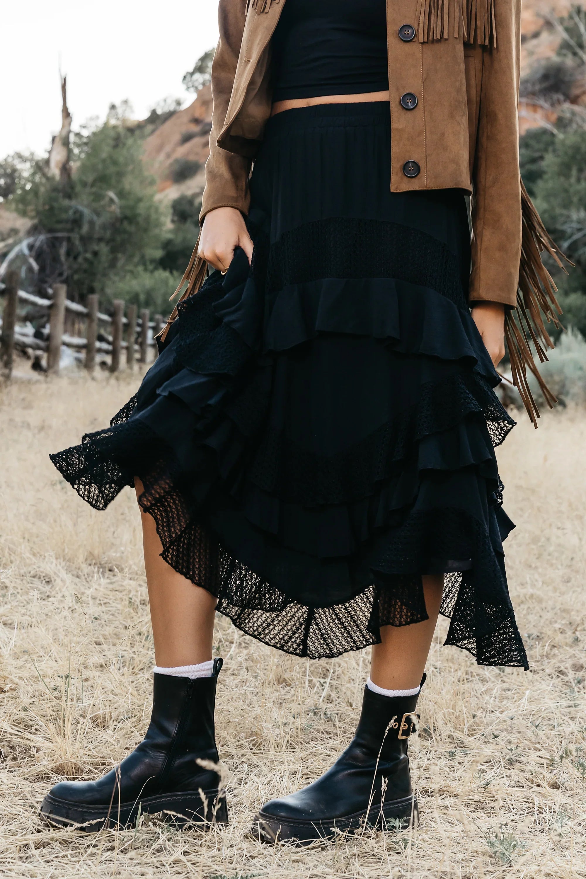 Megan Tiered Midi Skirt FINAL SALE