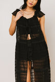 Mona Embroidered Kimono in Black FINAL SALE