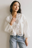 Violet Embroidered Blouse in White FINAL SALE