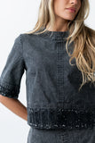 Jana Denim Top in Black