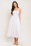 CLOUD PETAL WHITE DENIM MIDI DRESS FINAL SALE