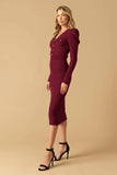 Size Small YOUNG LOVE BURGUNDY PUFF SLEEVE SWEATER DRESS FINAL SALE