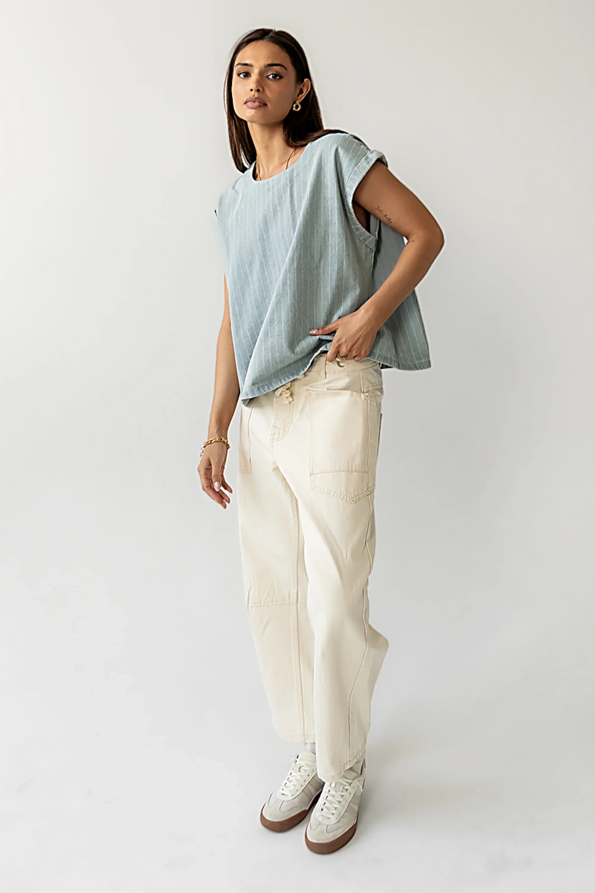 Alisson Striped Denim Blouse