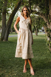 Louie Collared Midi Dress in Taupe FINAL SALE