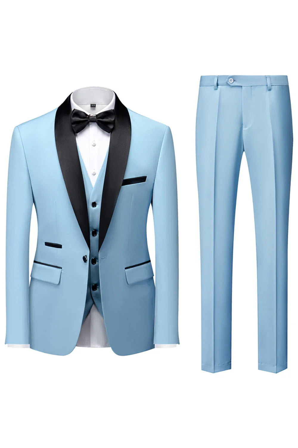 Mens Dark Green Shawl Lapel 3 Pieces Slim Fit Wedding Suits