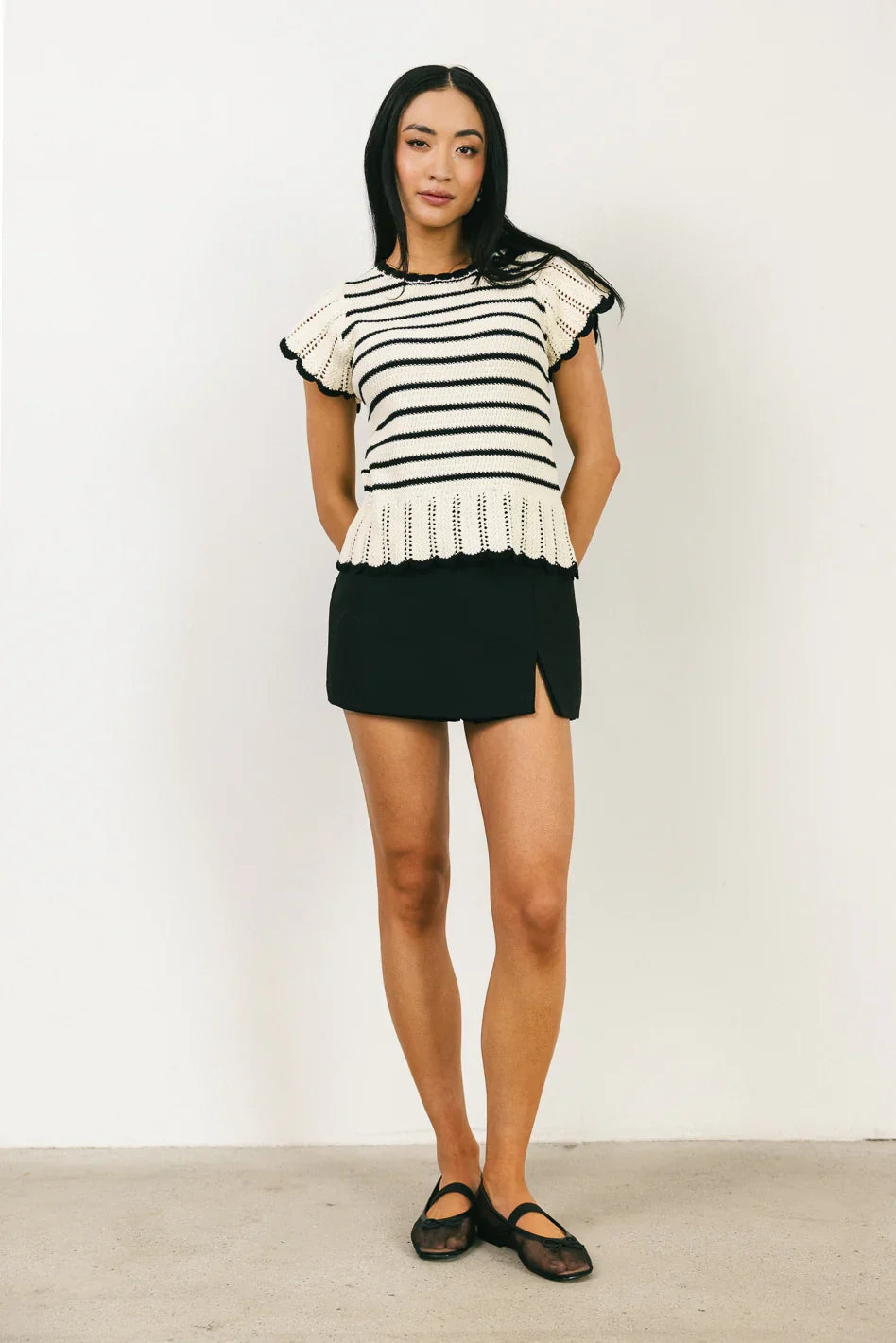 Georgie Striped Sweater in Black FINAL SALE