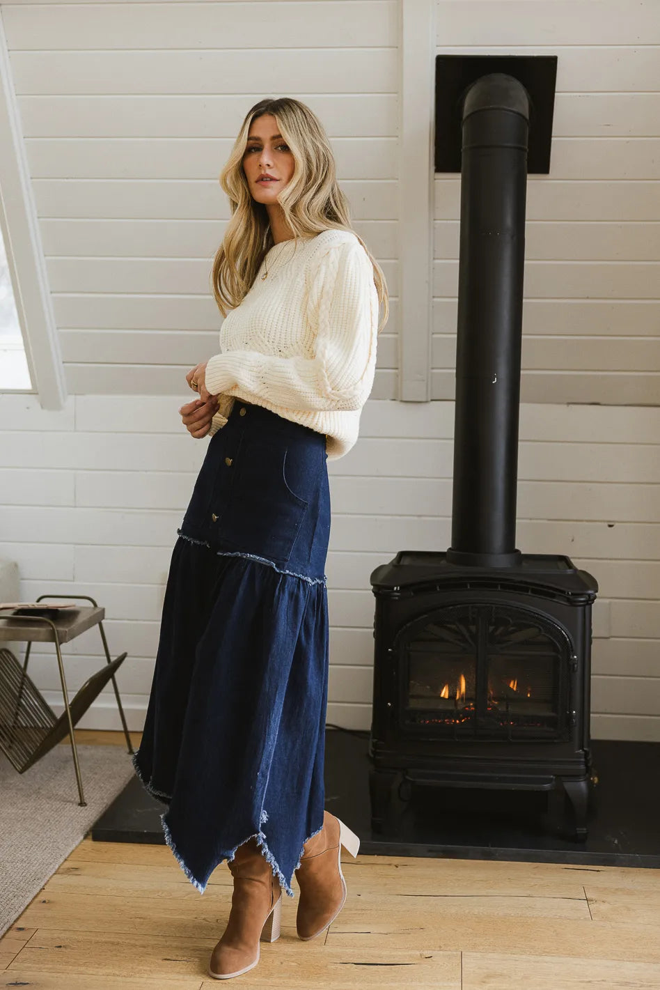 Amy Braided Cable Knit Sweater in Ivory FINAL SALE